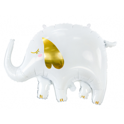 Balon foliowy Słoń biały słonik baby shower na hel