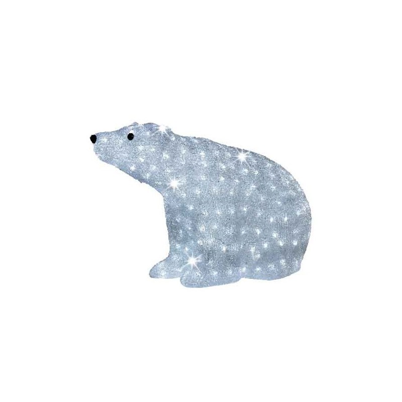 Niedźwiedź akrylowy led zew/wew zimny biały 60cm - 1