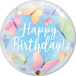 Balon lateksowy urodzinowy w kolorowe motyle
