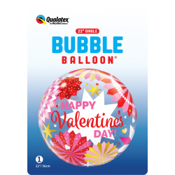 Balon bubble "Happy Valentine's" 22'' - 1