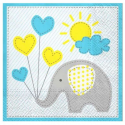 Serwetka Cute Elephant niebieska 33x33cm 20szt - 1