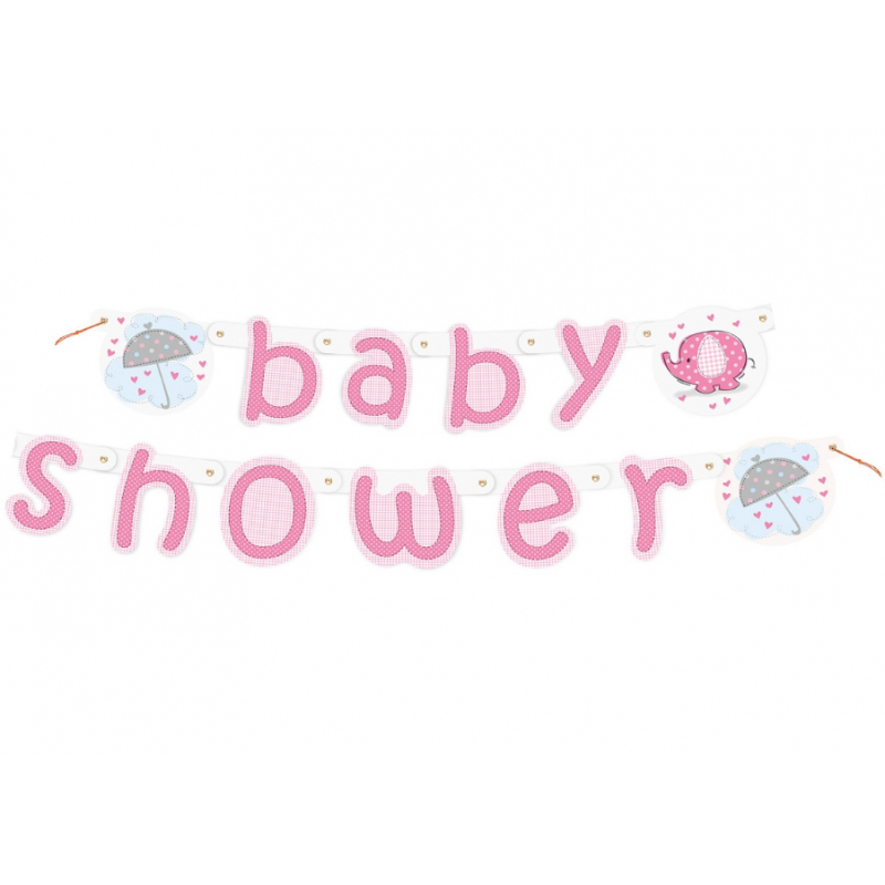 Girlanda baner baby shower dekoracja dziewczynka - 1