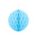 Kula bibułowa wisząca błękitna dekoracja ozdoba - 1