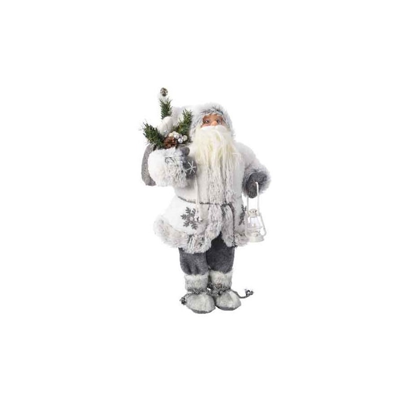 Mikołaj biały z latarenką 45cm - 1