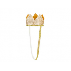 Korona królewska złota brokatowa ozdobna na gumce