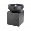 Fontanna misa na kolumnie czarna z podświetleniem led 48x59cm - 1