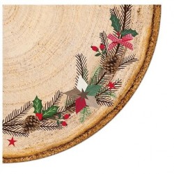 Serwetki okrągłe świąteczne plaster drewna 12szt