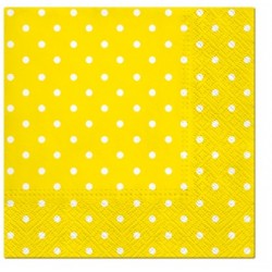 Serwetki papierowe jednorazowe żółte kropki 20szt