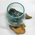 Szeroki wazon szkło na korzeniu naturalna ozdoba - 4