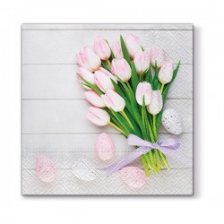Serwetki papierowe wielkanocne pisanki tulipany