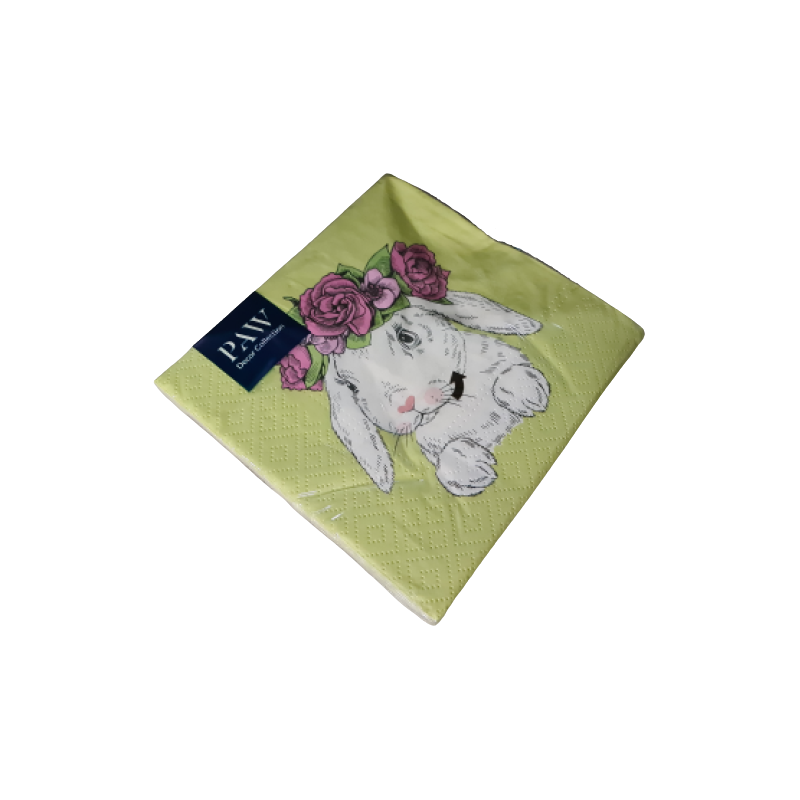 Serwetki papierowe wielkanocne królik w wianku x20 - 2