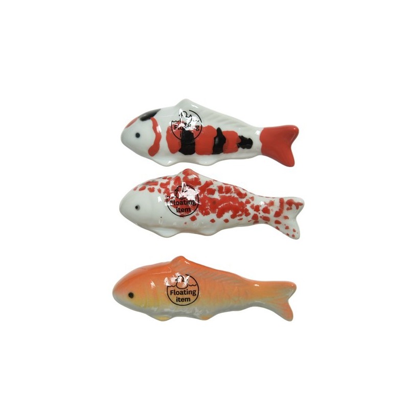 Ryba porcelanowa rybki białe czerwone mix 11x4cm - 1