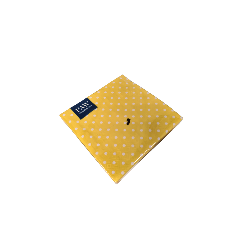 Serwetki papierowe jednorazowe żółte w kropki 25x25cm 20szt - 2