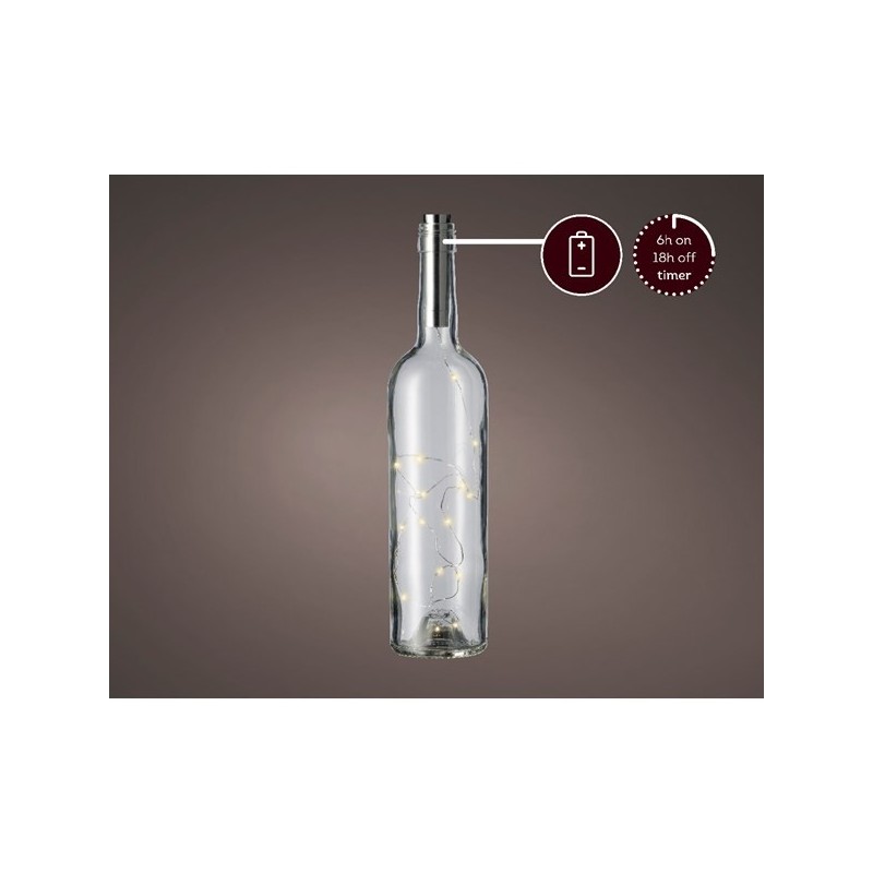 Lampki do butelki micro 15 led ciepły biały - 1