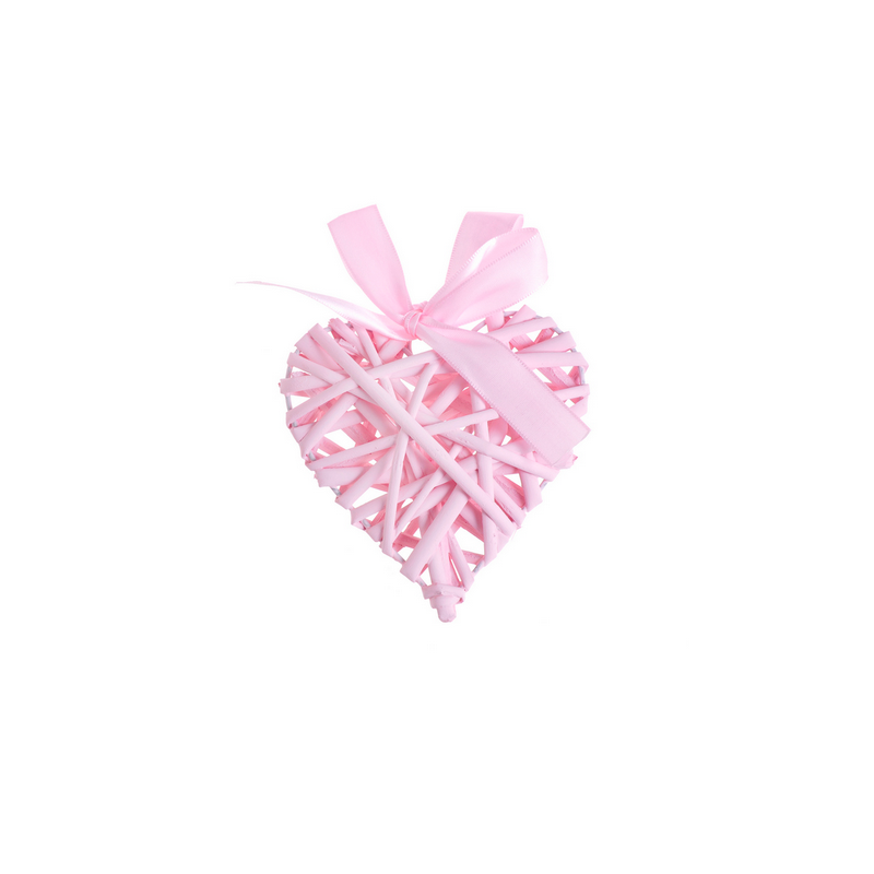 Serce wiklinowe różowe 12cm - 1