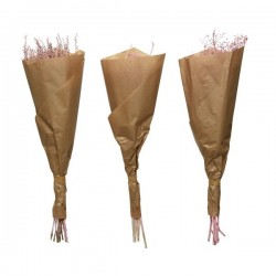 Kwiaty suszone jasno różowe na łodydze mix 55cm - 5