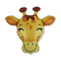 Balon foliowy uśmiechnięta żyrafa safari zwierzęta