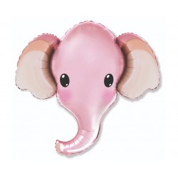 Balon foliowy Słonik różowy głowa słonia na hel