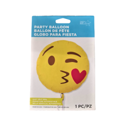 Balon foliowy emoji buziak zółty serce ozdobny 45 - 2