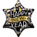 Balon foliowy 22 New Year kropki i konfetti czarne - 1