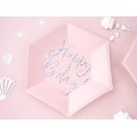 Jednorazowe talerze papierowe urodzinowe różowe - 2
