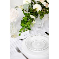 Wizytówki na stół ślubny weselny ornament biały  - 5