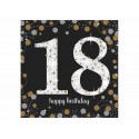 Serwetki papierowe dekoracja na 18 urodziny 16szt - 1