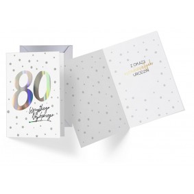 Kartka urodzinowa 80 lat holograficzna - 1