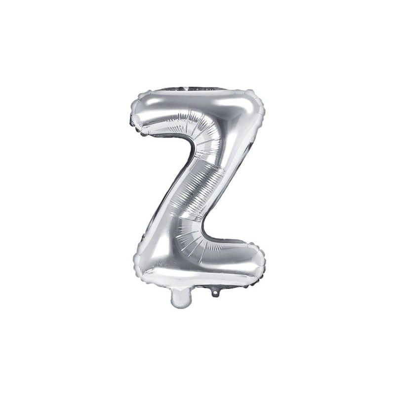 Balon foliowy w kształcie litery litera Z srebrna - 1