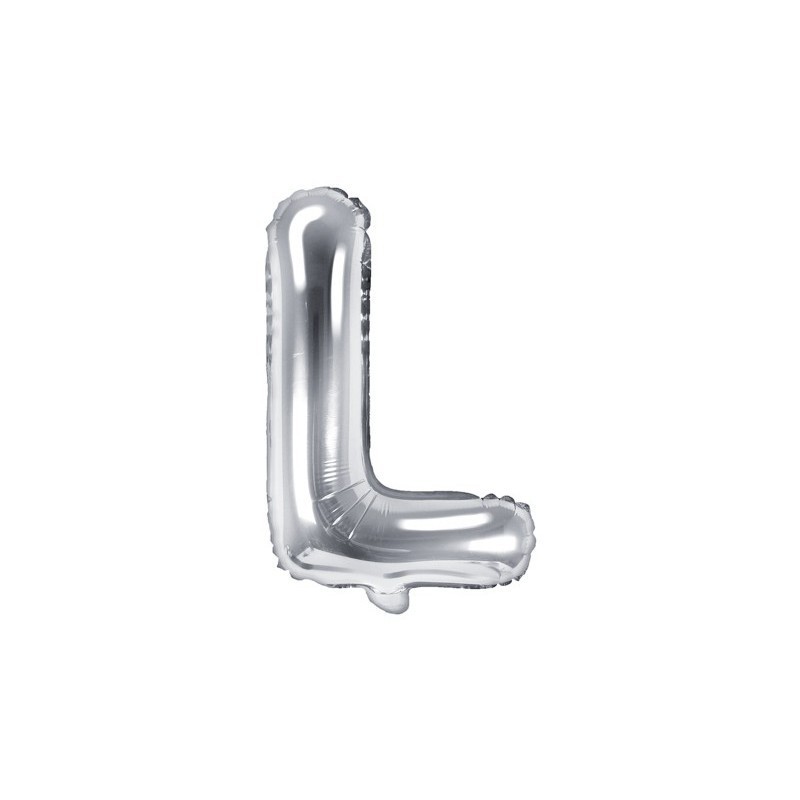 Balon foliowy w kształcie litery litera L srebrna - 1