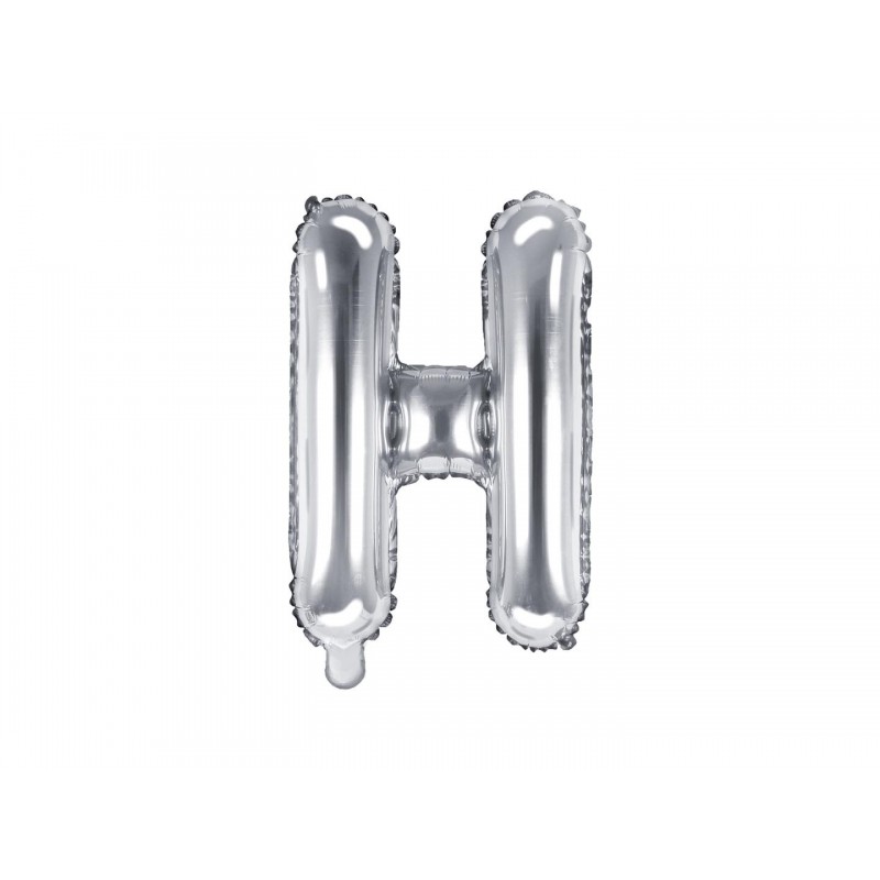 Balon foliowy w kształcie litery litera H srebrna - 1