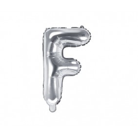 Balon foliowy w kształcie litery litera F srebrna - 1