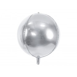 Balon foliowy okrągły kula srebrna metaliczna