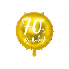 Balon foliowy okrągły złoty metalik 70 urodziny - 1