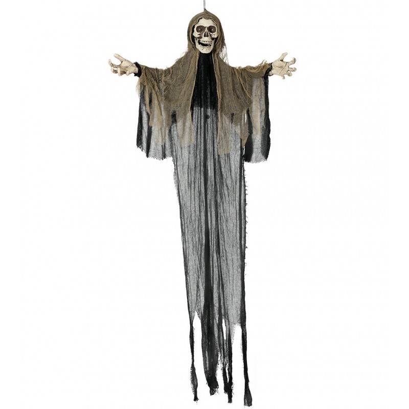 Szkielet wiszący upiór halloweenowy ze światłem i dzwiekiem 180cm - 1