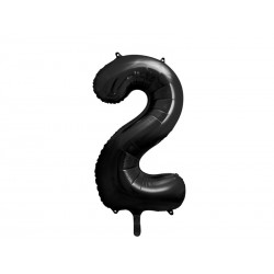 Balon foliowy cyfra 2 duża czarna urodzinowa