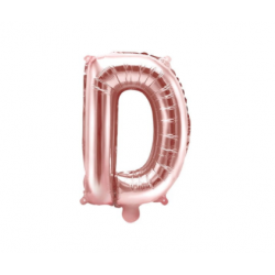 Balon foliowy 14 litera D różowe złoto do napisów