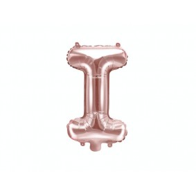 Balon foliowy różowe złoto kształcie litery I - 1