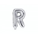 Balon foliowy w kształcie litery litera R srebrna - 1