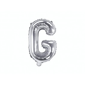 Balon foliowy w kształcie litery litera G srebrna - 1