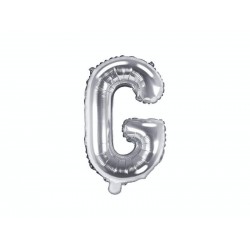 Balon foliowy w kształcie litery litera G srebrna