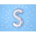 Balon foliowy w kształcie litery litera S srebrna - 2