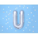 Balon foliowy w kształcie litery litera U srebrna - 2