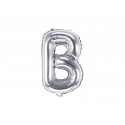Balon foliowy w kształcie litery litera B srebrna - 1