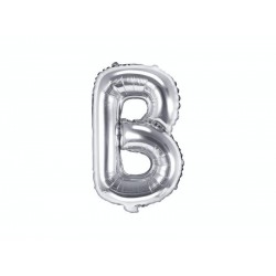 Balon foliowy w kształcie litery litera B srebrna