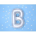 Balon foliowy w kształcie litery litera B srebrna - 2