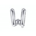 Balon foliowy w kształcie litery litera W srebrna - 1