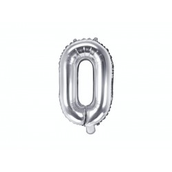 Balon foliowy w kształcie litery litera O srebrna - 1