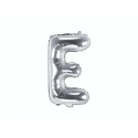 Balon foliowy w kształcie litery litera E srebrna - 1