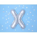 Balon foliowy w kształcie litery litera X srebrna - 2